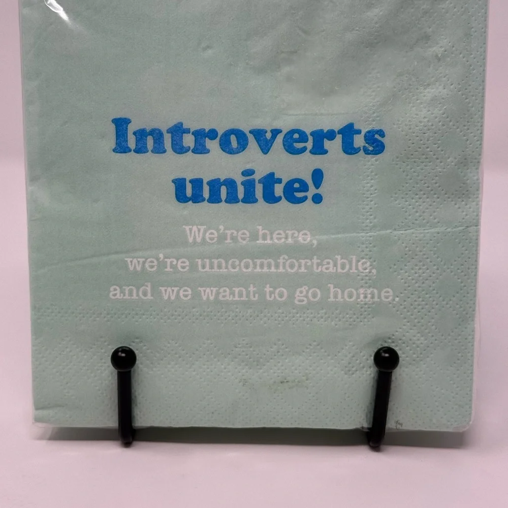 Introverts Unite! Green, Blue and White Party Napkins Set of 40